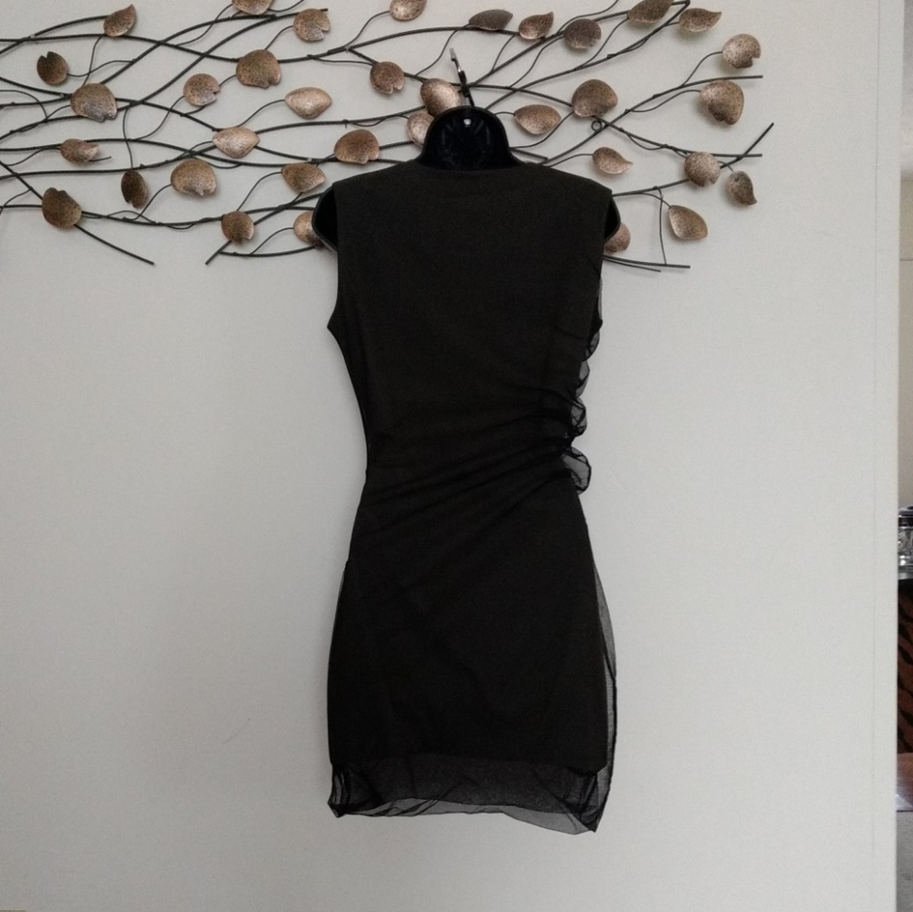 Helmut Lang Vintage Mesh Overlay Dress